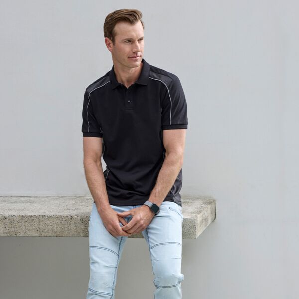 Unisex Grid Short Sleeve Polo Thumbnail