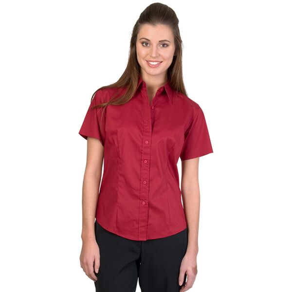 Womens Premier Stretch Poplin Business Shirts Short Sleeve Thumbnail