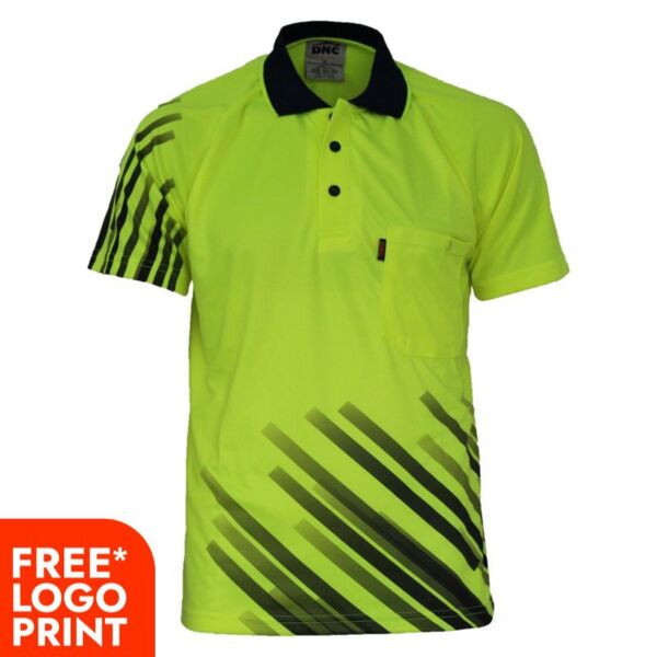 Hi Vis Sublimated Stripe Polo Thumbnail