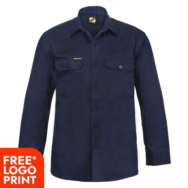 Mens Long Sleeve Cotton Drill Shirt Thumbnail